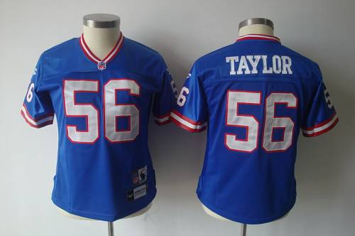 Giants #56 Lawrence Taylor Blue Women's Throwback Team Color Stitched NFL Jersey